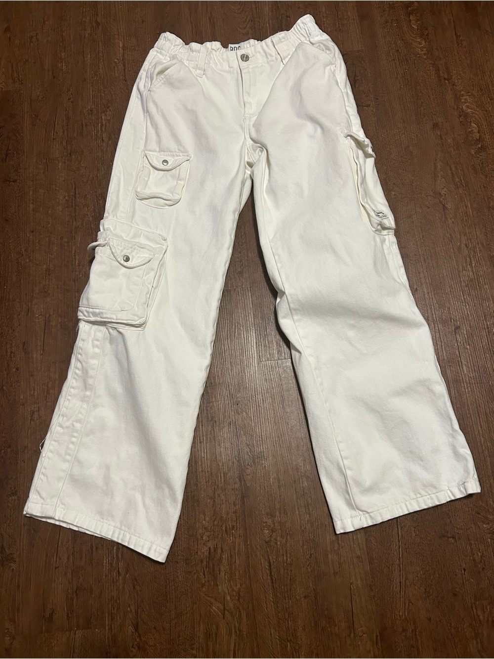 BDG Urban Outfitters White Cargo Pants 30W Wide Leg Y2K Utility Baggy